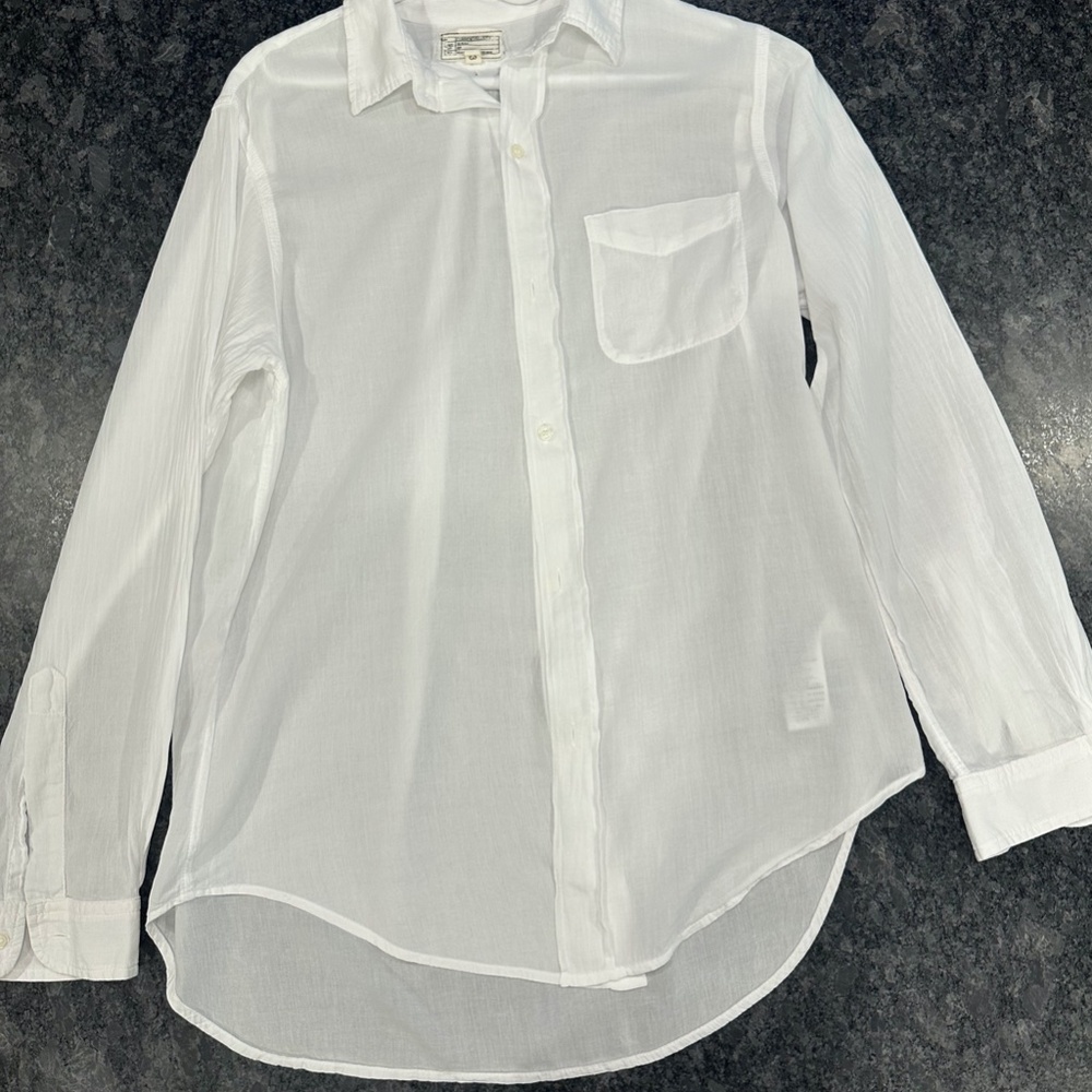 Current Elliott White Long Sleeve Button Down Shirt - size 3 - Picture 2 of 4